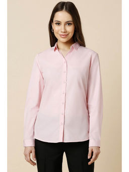 Allen Solly - Women Pink Solid Long Sleeves Shirt