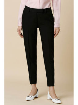 Allen Solly - Women Black Regular Fit Solid Formal Trousers