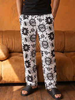 Bewakoof - Marvel Mens White Spiderman All Over Printed Pyjama