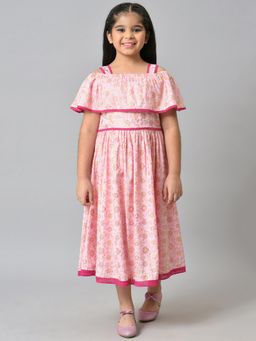 Aurelia - Girls Pink Floral A-line Dress