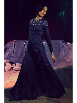 Baise Gaba - Yug Navy Blue Top and Sharara Pant Co-Ord Set