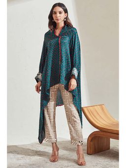 Twenty Nine - Bandhani Asymmetric Blue Kurta Tunic