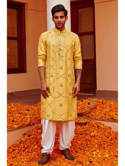 Twenty Nine - Yellow Dupion Silk Kurta
