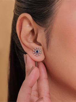 STERLYN - Unleash Your Inner Goddess with The Azure Sunburst Shine Earrings