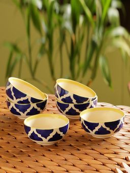 ExclusiveLane - 'Six Mediterranean Bowls' Handpainted Serving Bowls In Ceramic (Set Of 6)