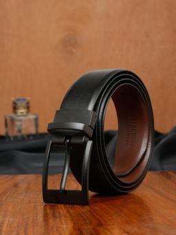 Teakwood - LEATHERS Men Solid Formal Reversible Black & Brown Leather Belt