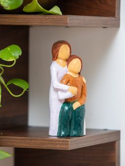 ExclusiveLane - Love Above All Hand-Carved & Hand-Painted Wood Figurine Showpiece