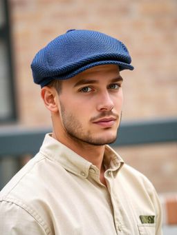 CHOKORE - Navy Blue Classic Straw Ivy Beret Cap