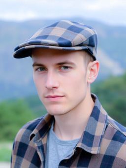 CHOKORE - Blue Classic Stylish Checks Ivy Beret Cap