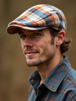 CHOKORE - Orange Classic Stylish Checks Ivy Beret Cap
