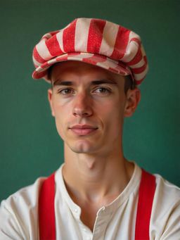 CHOKORE - Red Stripes Retro Western Beret Cap