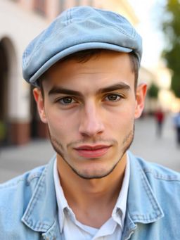 CHOKORE - Blue Denim Retro Stylish Ivy Beret Cap