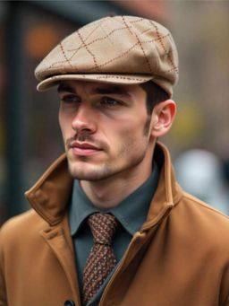 CHOKORE - Beige Checks Vintage Plaid Ivy Beret Cap