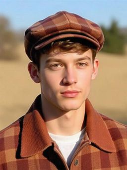 CHOKORE - Brown Vintage Checks Corduroy Ivy Beret Cap