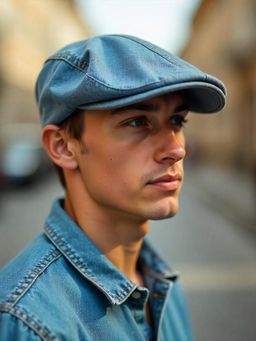 CHOKORE - Blue Denim Flat Ivy Beret Cap