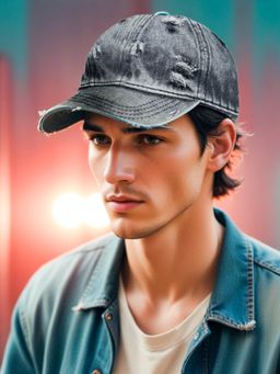 CHOKORE - Blue Distressed Denim Baseball Cap