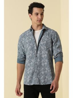 Allen Solly - Blue Floral Full Sleeves Casual Shirt