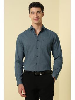 Allen Solly - Blue Printed Full Sleeves Formal Shirt