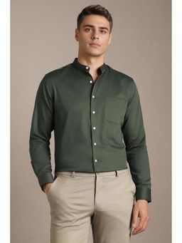 Louis Philippe - Green Textured Full Sleeves Casual Shirt