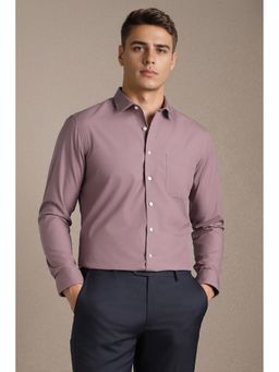 Louis Philippe - Purple Solid/Plain Full Sleeves Formal Shirt