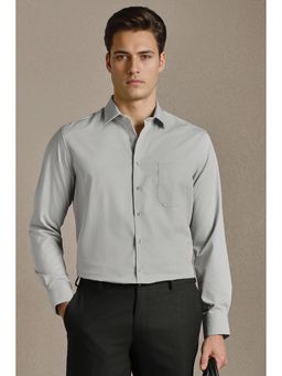 Louis Philippe - Grey Textured Full Sleeves Formal Shirt