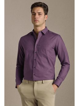 Louis Philippe - Purple Textured Full Sleeves Casual Shirt
