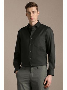 Louis Philippe - Black Textured Full Sleeves Formal Shirt