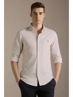 Louis Philippe - Pink Printed Full Sleeves Casual Shirt