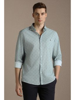 Louis Philippe - Blue Printed Full Sleeves Casual Shirt