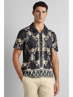 Simon Carter - Black Printed Half Sleeves Casual Shirt