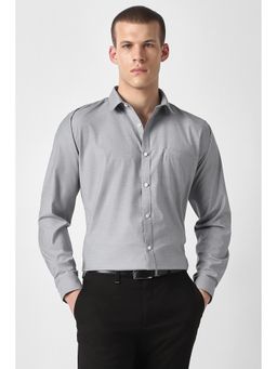 Van Heusen - Grey Solid/Plain Full Sleeves Formal Shirt