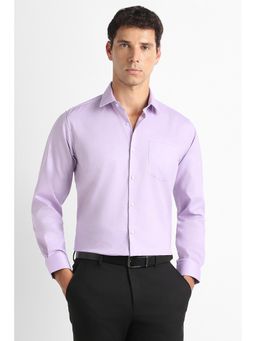 Van Heusen - Purple Solid/Plain Full Sleeves Formal Shirt