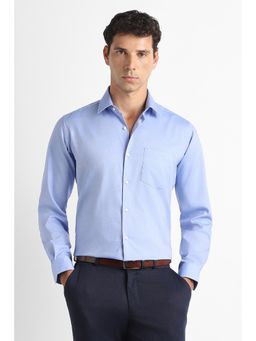 Van Heusen - Blue Solid/Plain Full Sleeves Formal Shirt