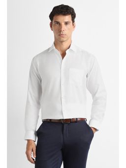 Van Heusen - White Textured Full Sleeves Formal Shirt