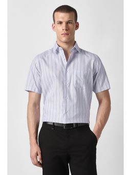 Van Heusen - White Stripes Half Sleeves Formal Shirt