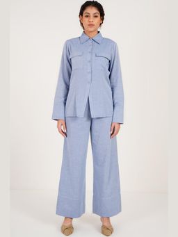 Western Era - Tailored Herringbone Shirt Co-Ord Set With Pant