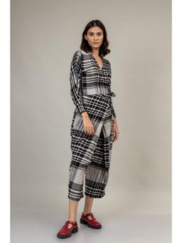 Doodlage - Marla Checkered Black Jumpsuit