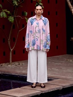 House of Fett - Floral Clouds Crepe Pink Shirt