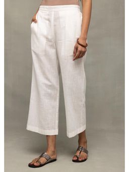 Sutra Art of Clothing - White Slub Cotton Solid Bottom