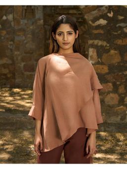 The Good Rebel - Mocha Rust Solid Cape Top