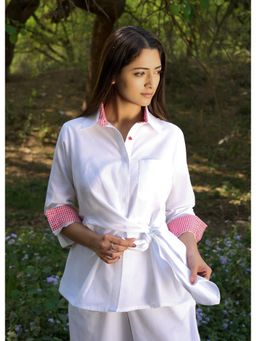The Good Rebel - Mia White Twisted Wrap Shirt