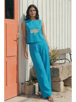 Western Era - Dragonfly Embroidered Top Co-Ord Set With Pant