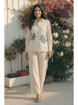 Western Era - Floral Embroidered Shirt Co-Ord Set With Pant