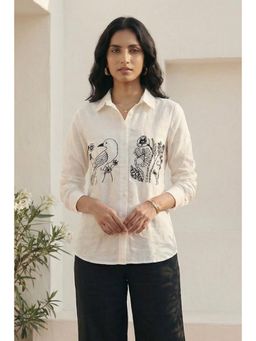 Western Era - White Embroidered Shirt Top