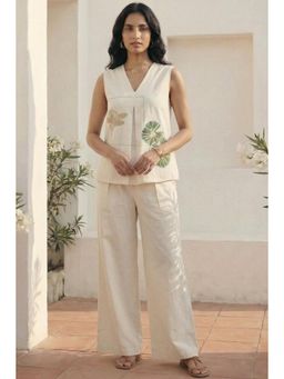 Western Era - Beige Embroidery Design Co-Ord Set With Pant