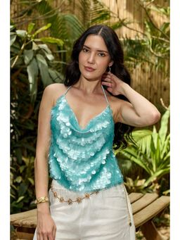 IT GIRL - Hot For Sequins - Blue Top