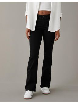 American Eagle - Womens Black Next Level Low Rise Kick Bootcut Jeans