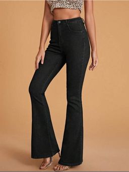 BROADSTAR - Womens Black High Rise Classic Flared Bootcut Jeans