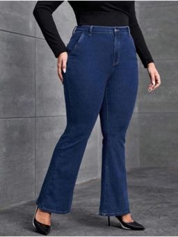 BROADSTAR - Womens Navy Blue High Rise Soft Touch Bootcut Jeans