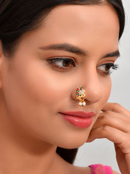 Silvermerc Designs - Peacock Goldplated Clip On Nosepin